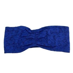 STRAPLESS Bandeau Bra Blue Lace